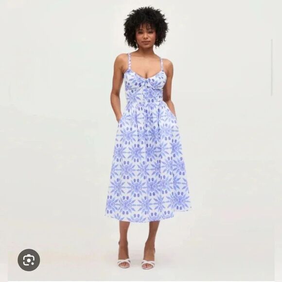 Hill House Dresses & Skirts - Hill House Home Juliana Dress XL | Blue White Purple Floral | Fitted